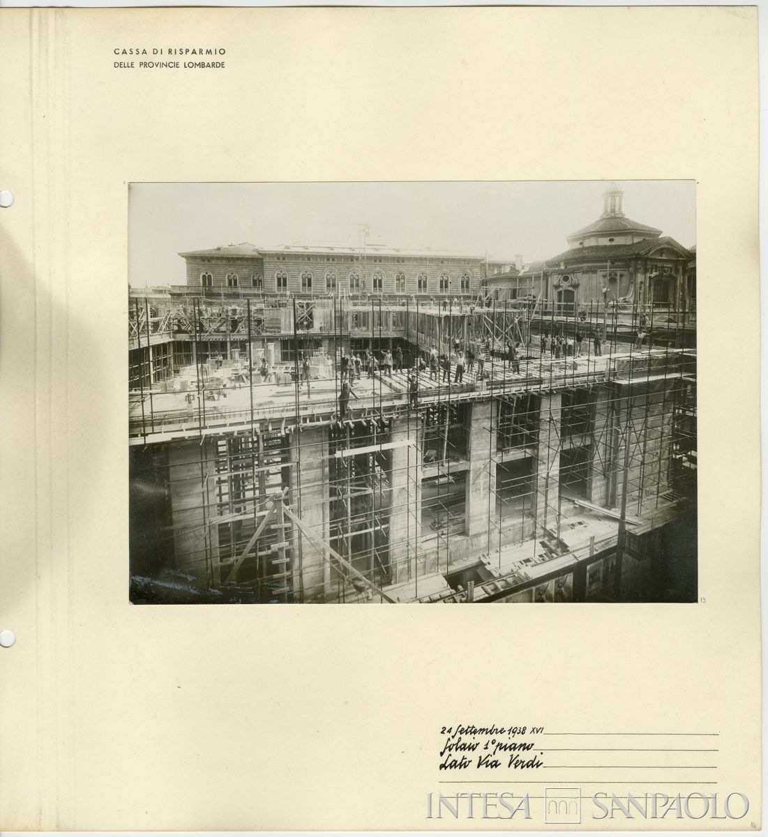 Palazzo della Colonne, vista del solaio del primo piano, 1938 (Riccardo Paganini)