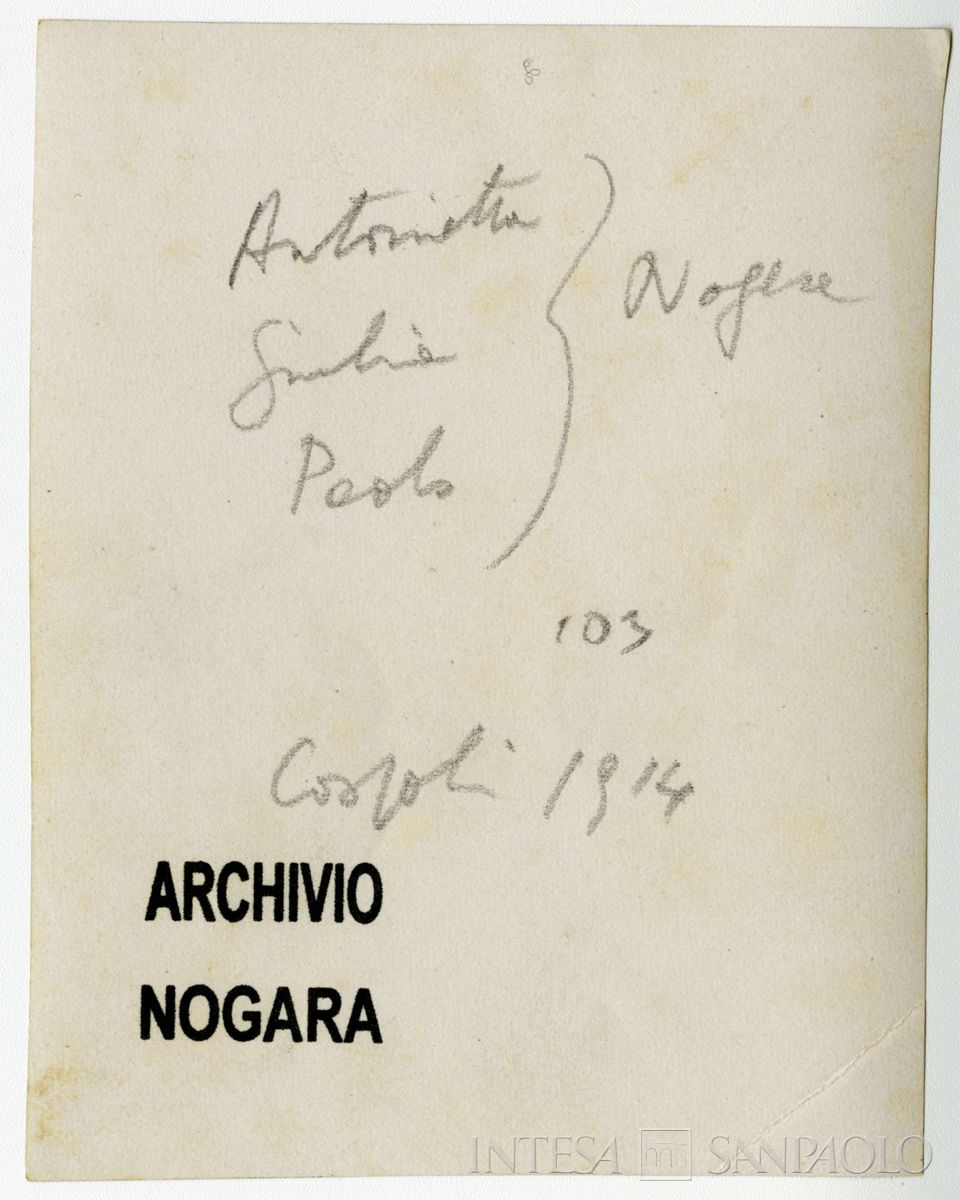 Nogara Antonietta, Giulia e Paolo sul lungo mare di Costantinopoli, 1912 (fotografo sconosciuto), verso