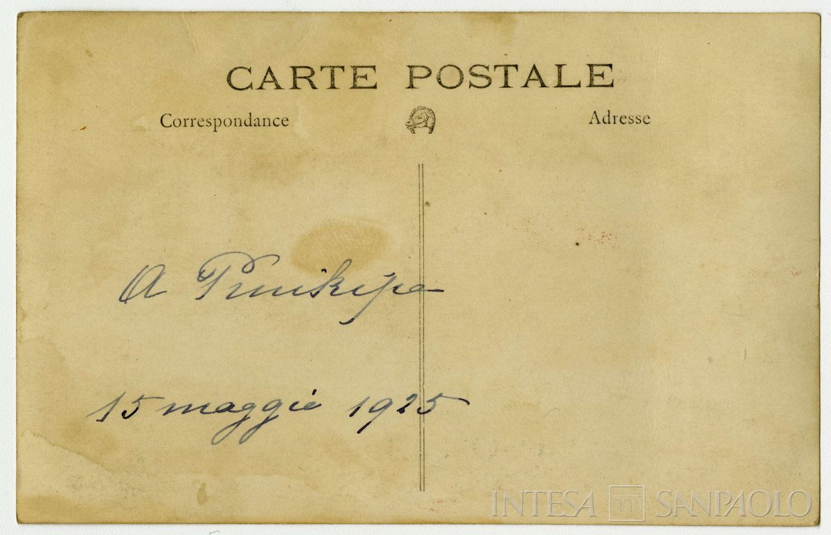 Bernardino e Ester Nogara ritratti all'isola di Prinkipo, 15 maggio 1925 (fotografo sconosciuto), verso