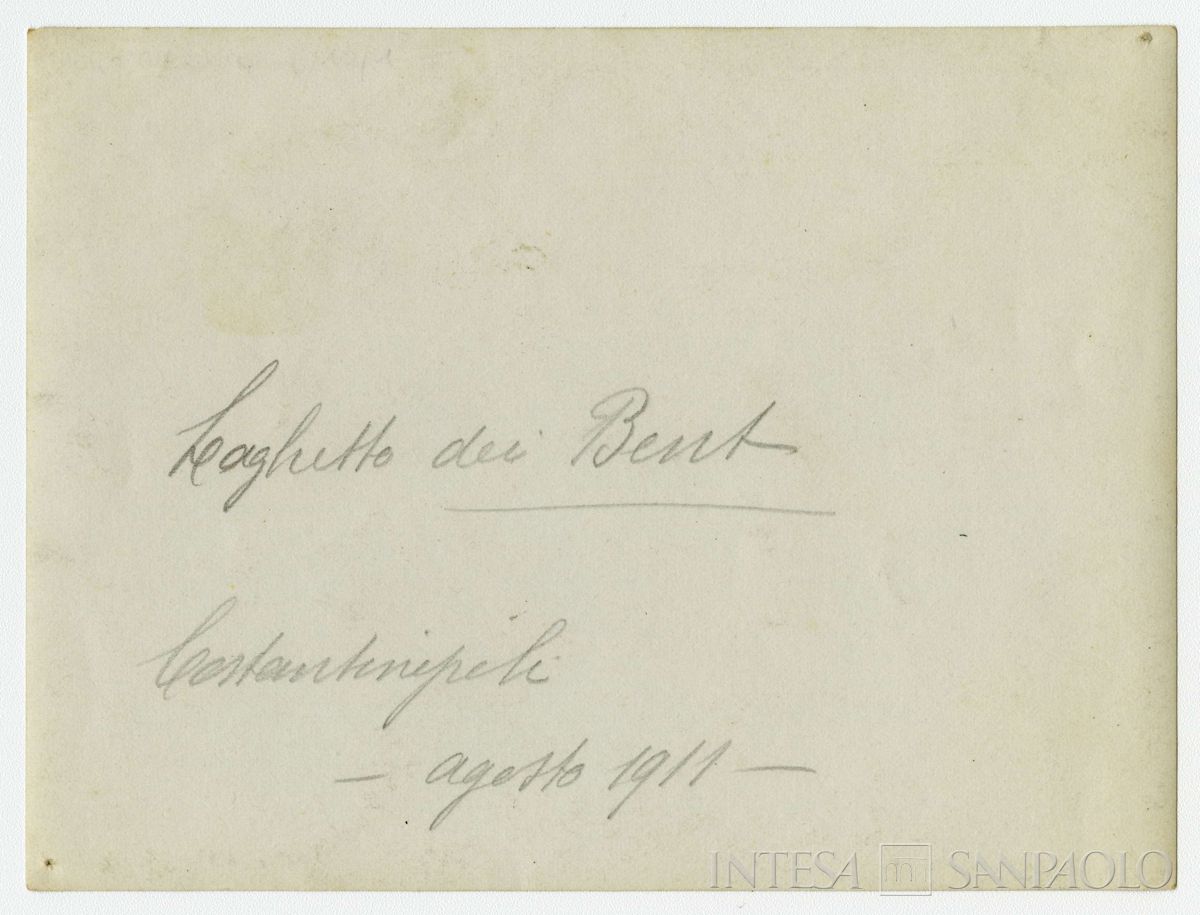 Bacino di presa dei Bent, 1908 - 1914 (fotografo sconosciuto), verso