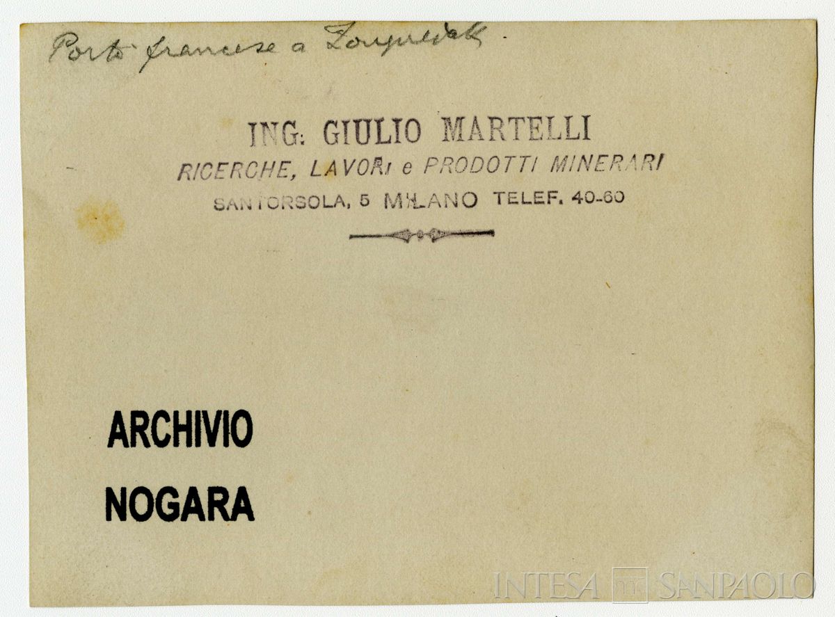 Porto francese a Zonguldak, Mar Nero, 1908 (Giulio Martelli), verso