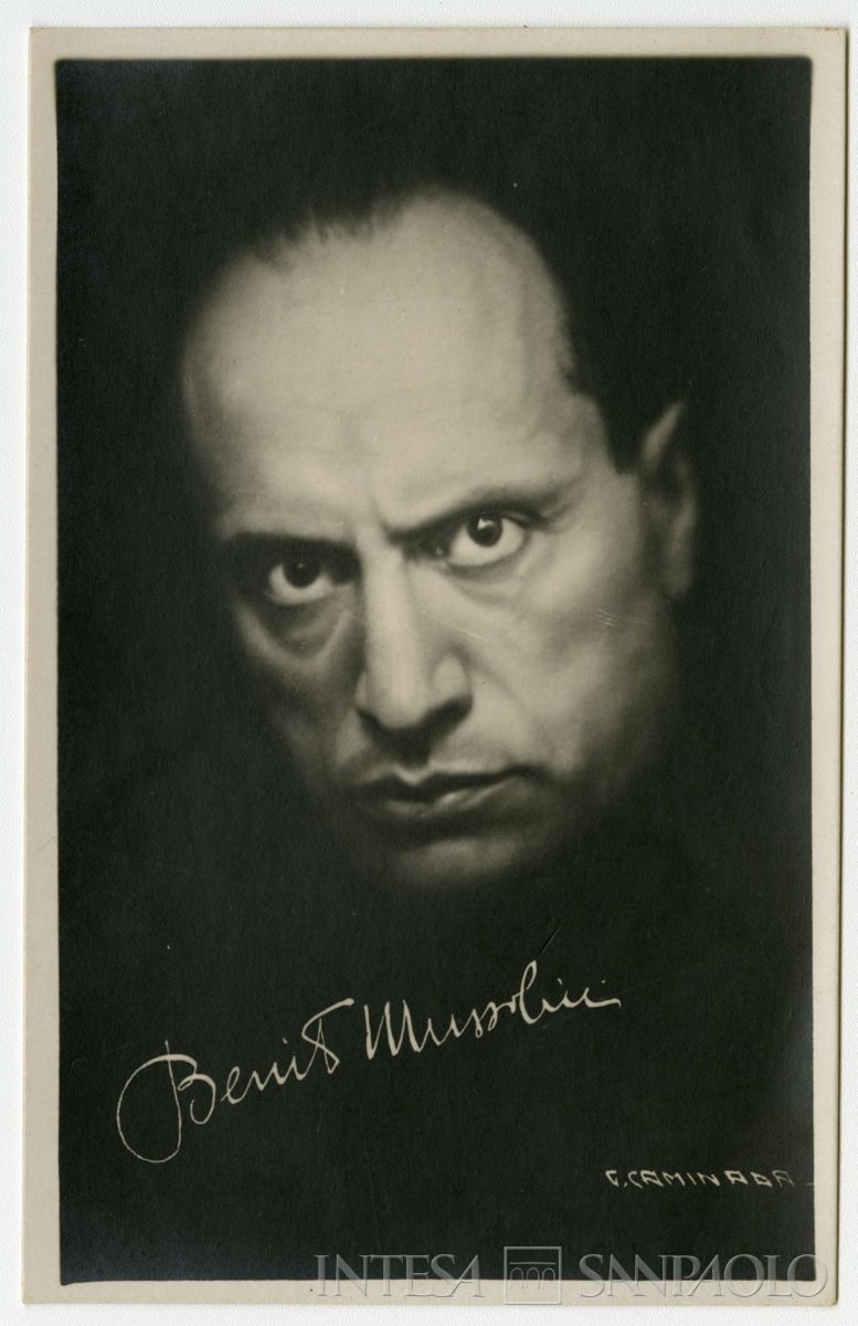 Conferenza internazionale di Losanna per la pace con la Turchia: ritratto di Benito Mussolini, 1922 - 1923 (C. Caminada)
