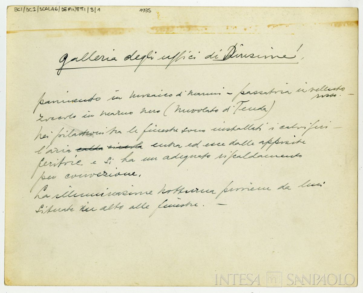 Piazza della Scala 6,Gallerie interne (arch. Giuseppe de Finetti), 1935 (recto)
