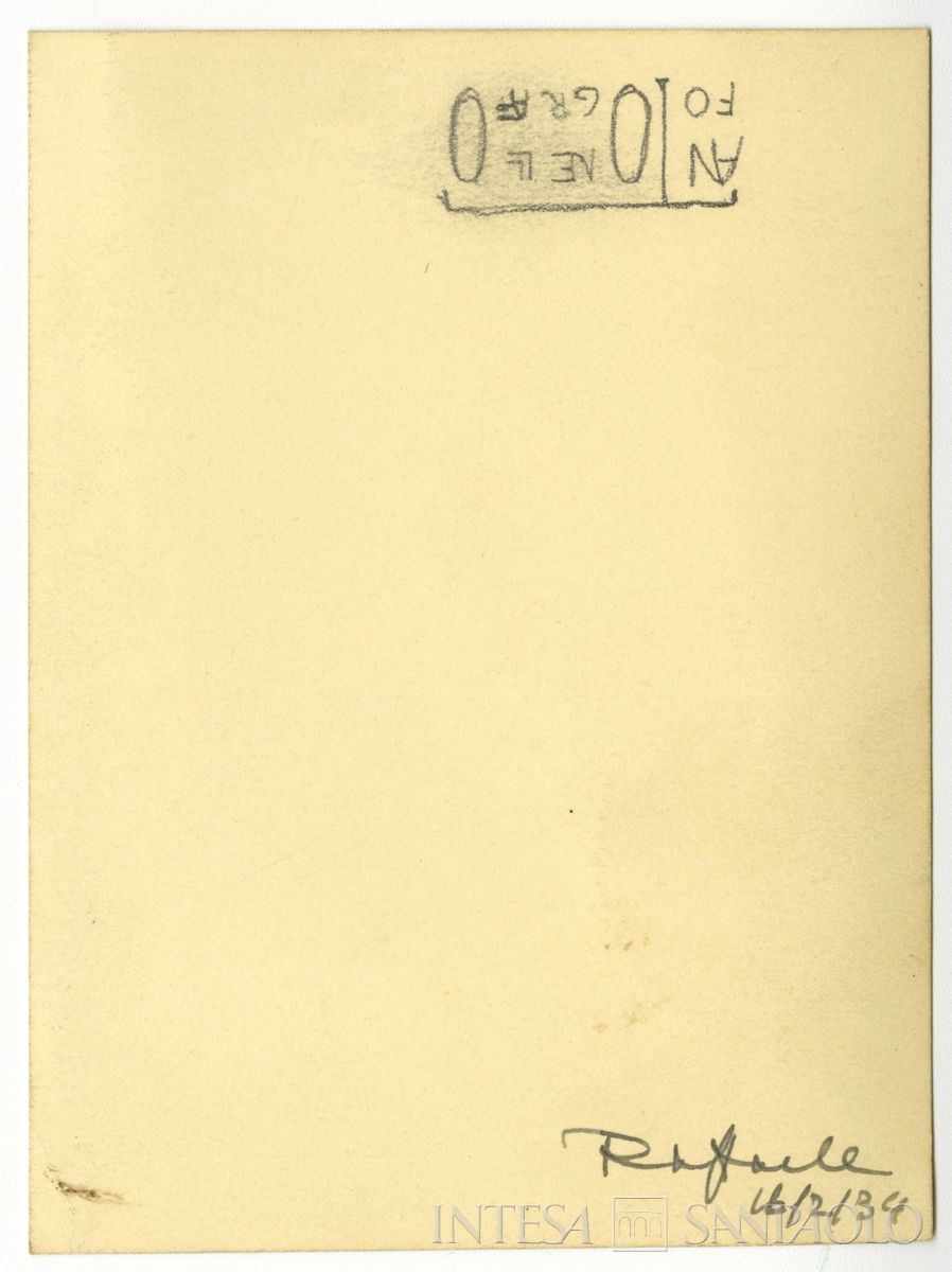 Ritratto di Raffaele Mattioli, 16 febbraio 1934 (fotografo Antonello Gerbi) (verso)