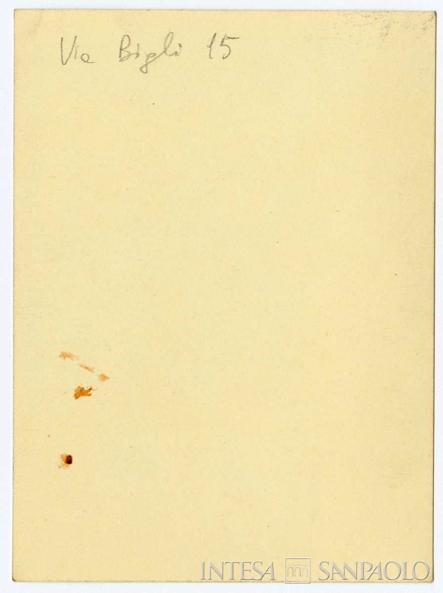 Raffaele Mattioli ritratto di profilo, 1934 (fotografo Antonello Gerbi) (verso)