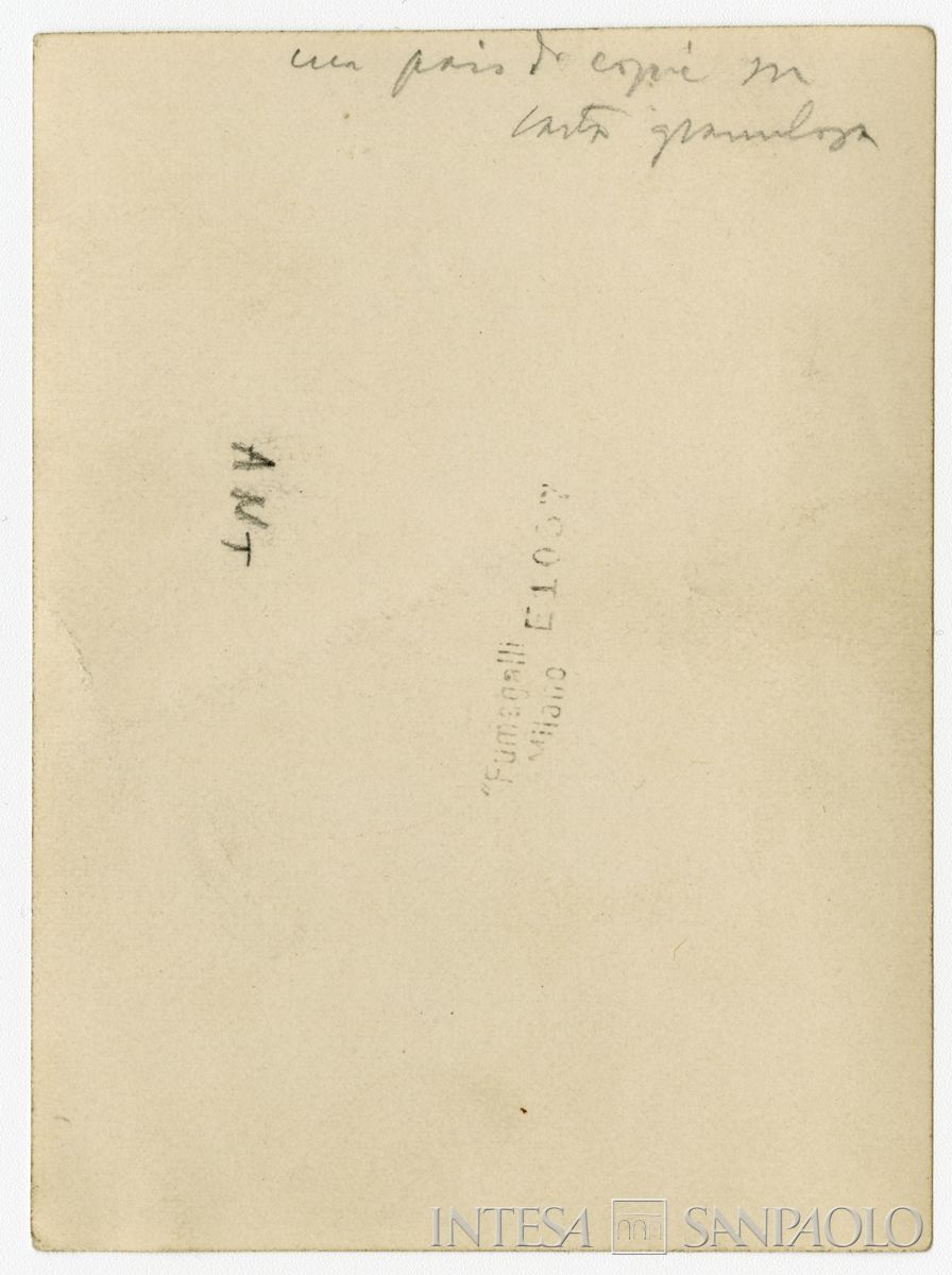 Raffaele Mattioli ritratto di profilo, 1934 (fotografo Antonello Gerbi) (verso)