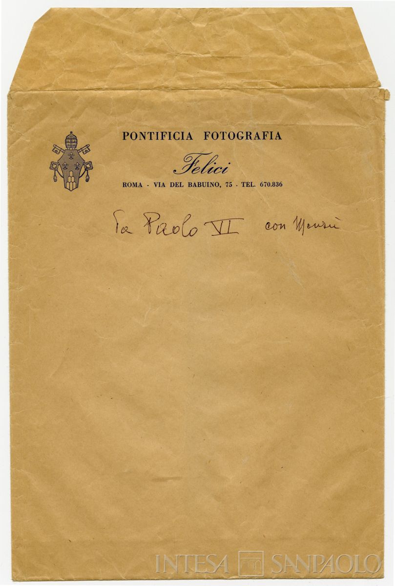 Busta della lettera di Giacomo Manzù a Mattioli, 18 agosto 1964