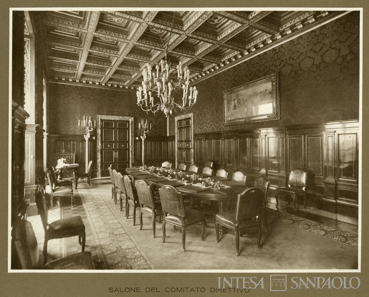 Il salone del Comitato Direttivo della Direzione Centrale Comit, Milano - piazza della Scala 3 (foto Vittorio Cicala)