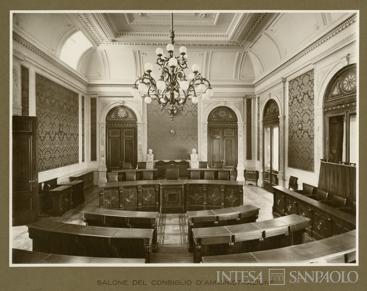 Il salone del Consiglio di Amministrazione della Direzione Centrale Comit, Milano - piazza della Scala 3 (foto Vittorio Cicala)