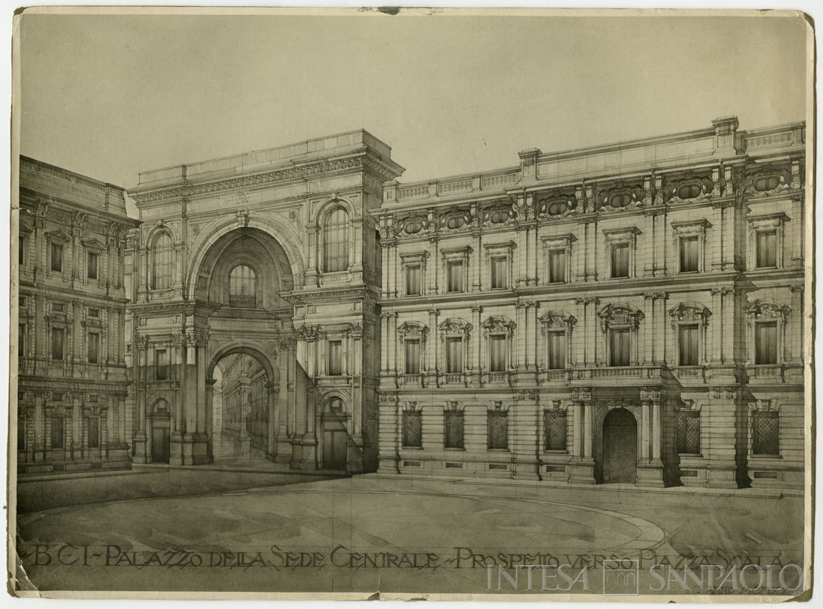 Primo progetto, prospettiva, 1921 (fotografo sconosciuto)