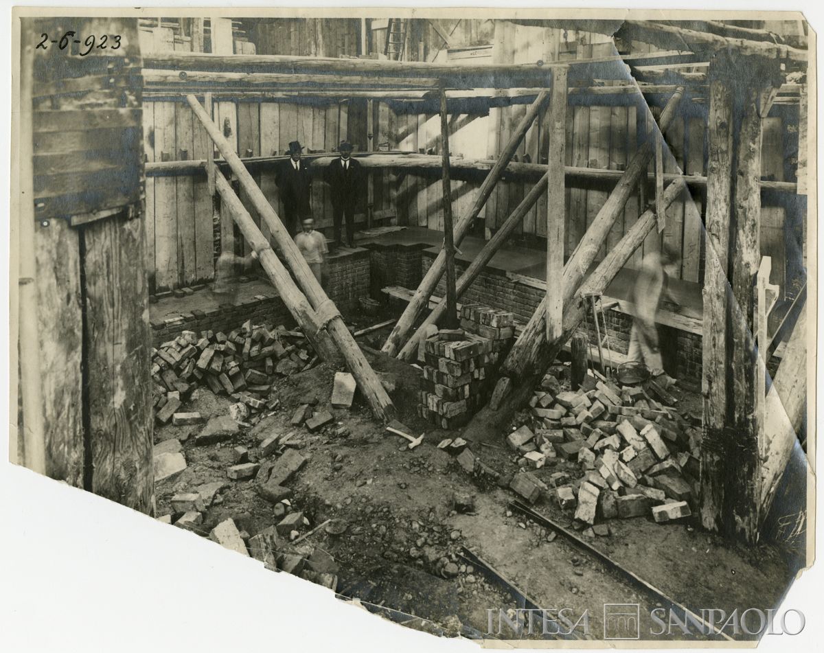 Lavori di costruzione, 2 giugno 1923 (foto Achille Flecchia)