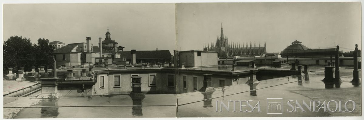Palazzo di piazza della Scala 6, panoramica dei tetti, 1933-1934 (fotografo sconosciuto)