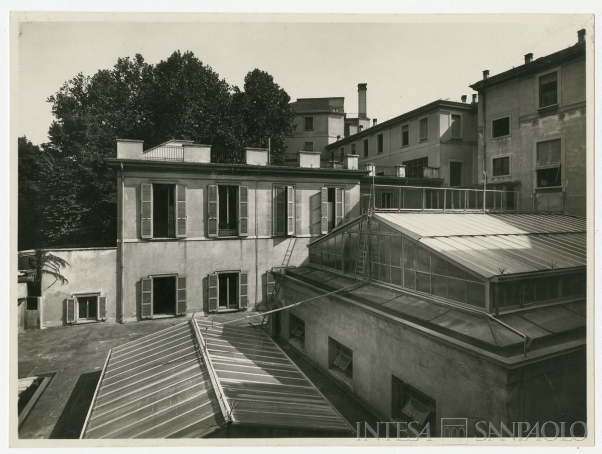 Palazzo di piazza della Scala 6 - Palazzo Brentani, facciate interne con lucernario del salone 'C', 1933-1934 (fotografo sconosciuto)
