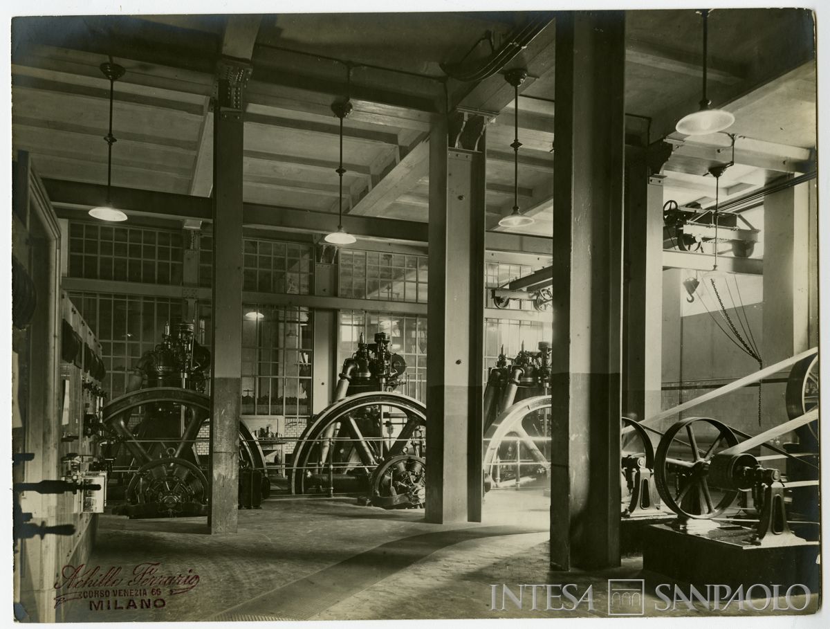 Palazzo di piazza della Scala 6, sala macchine, 1911 (Achille Ferrario)