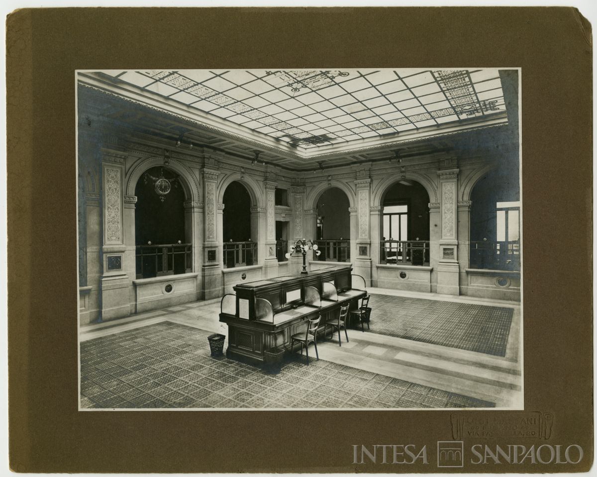 Palazzo di piazza della Scala 6, vista d'insieme del salone B (stampa su cartoncino), 1911-1912 (Gigi Bassani)