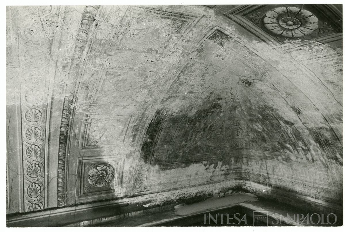 Palazzo Anguissola, soffitti prima del restauro, 1975-1976 (fotografo sconosciuto)