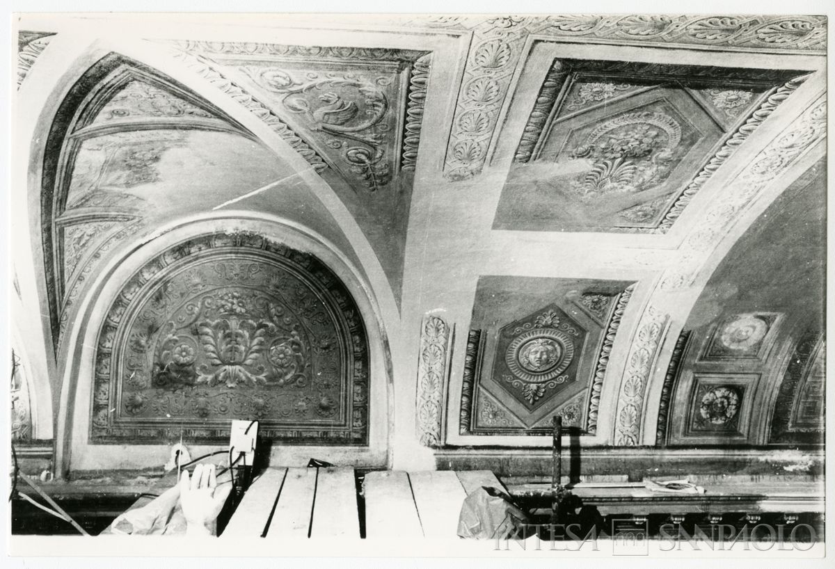 Palazzo Anguissola, lavori di restauro, 1975-1976 (fotografo sconosciuto)