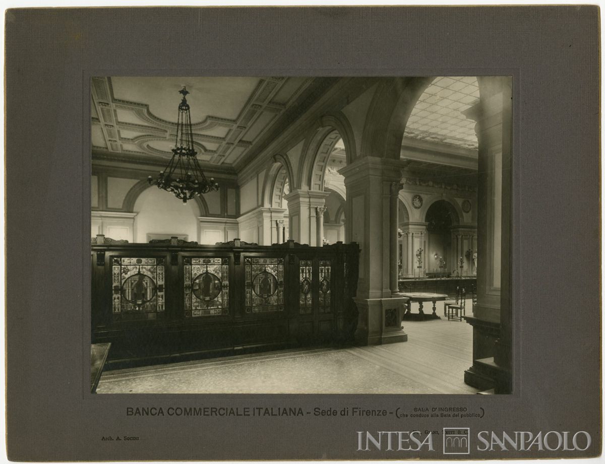 BCI, Firenze: sede di Palazzo Tornabuoni Corsi, Via Strozzi 4, 1924 circa (foto Gianni Testi & Co.)