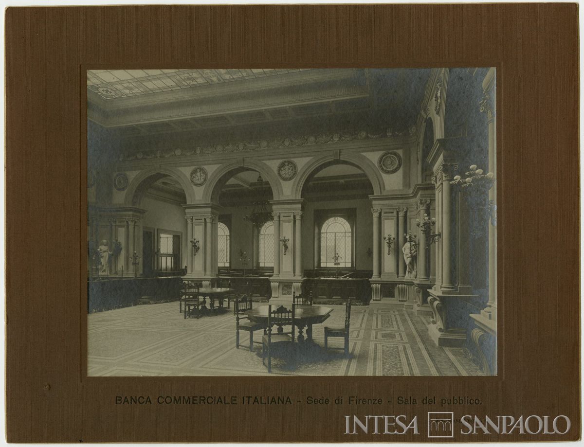 BCI, Firenze: sede di Palazzo Tornabuoni Corsi, Via Strozzi 4, 1924 circa (foto Gianni Testi & Co.)