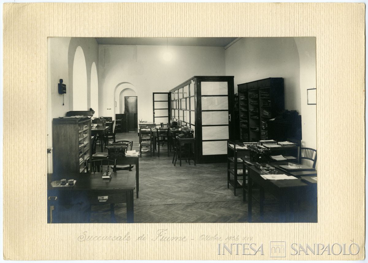 BCI, Fiume: succursale di Via Mazzini 1, 1936 (Foto Fantini)