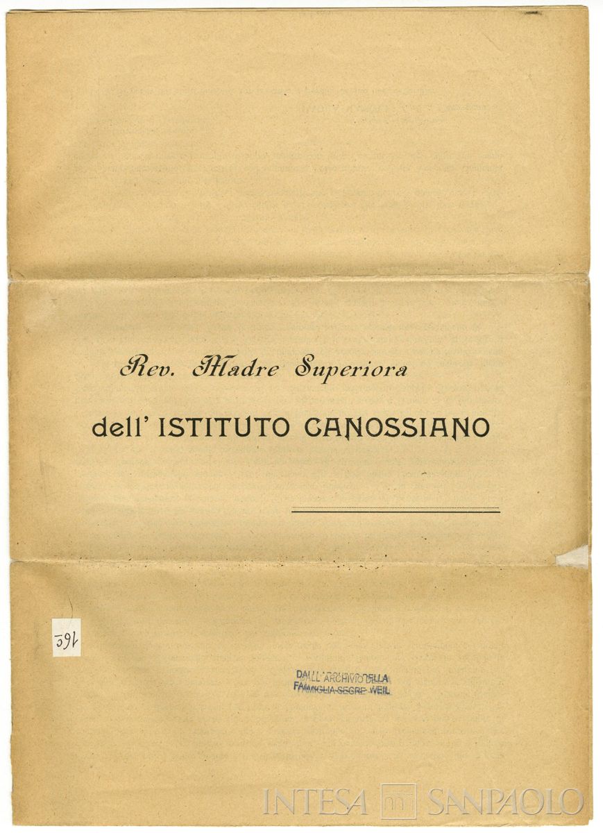 Allegato 2: dattiloscritto del 2 dicembre 1913 della sorella Paola Vanolli indirizzato alla Madre superiora, recante un resoconto dell'attività e delle opere svolte dal convento (p.1)