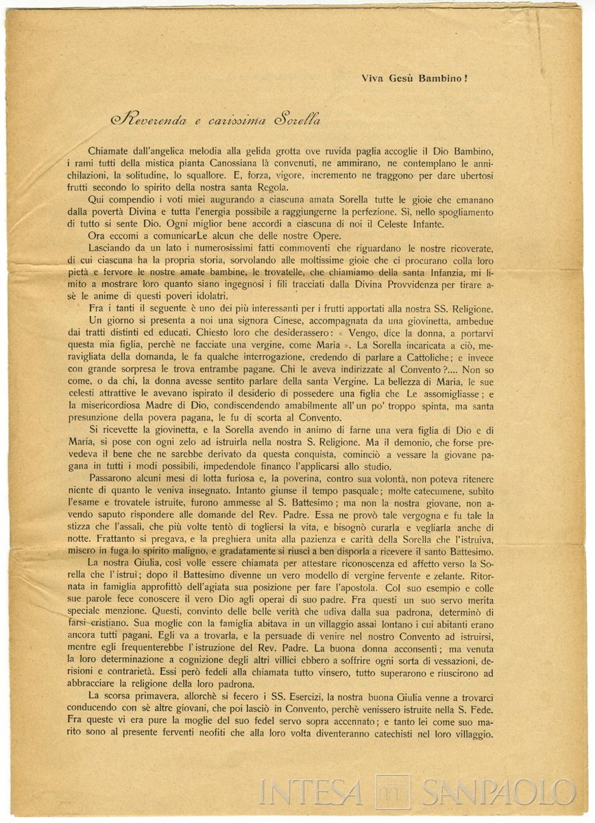 Allegato 2: dattiloscritto del 2 dicembre 1913 della sorella Paola Vanolli indirizzato alla Madre superiora, recante un resoconto dell'attività e delle opere svolte dal convento (p.2)