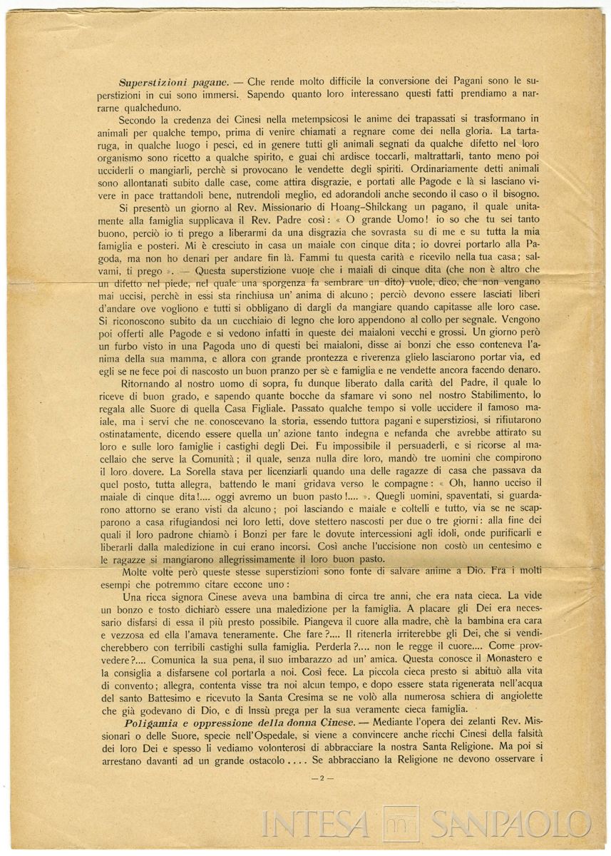 Allegato 2: dattiloscritto del 2 dicembre 1913 della sorella Paola Vanolli indirizzato alla Madre superiora, recante un resoconto dell'attività e delle opere svolte dal convento (p.3)