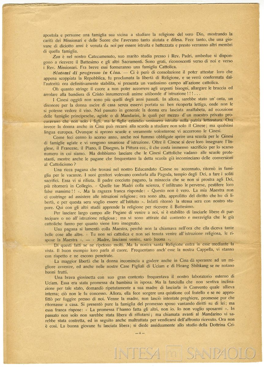 Allegato 2: dattiloscritto del 2 dicembre 1913 della sorella Paola Vanolli indirizzato alla Madre superiora, recante un resoconto dell'attività e delle opere svolte dal convento (p.5)
