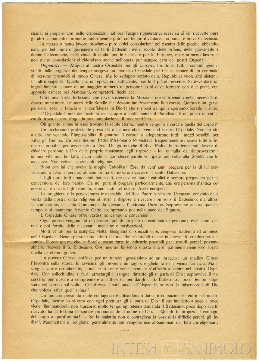 Allegato 2: dattiloscritto del 2 dicembre 1913 della sorella Paola Vanolli indirizzato alla Madre superiora, recante un resoconto dell'attività e delle opere svolte dal convento (p.6)