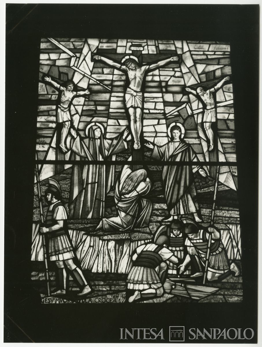 Vetrata della chiesa di San Gregorio Barbarigo a Milano, 10 aprile 1965 (Vianini)