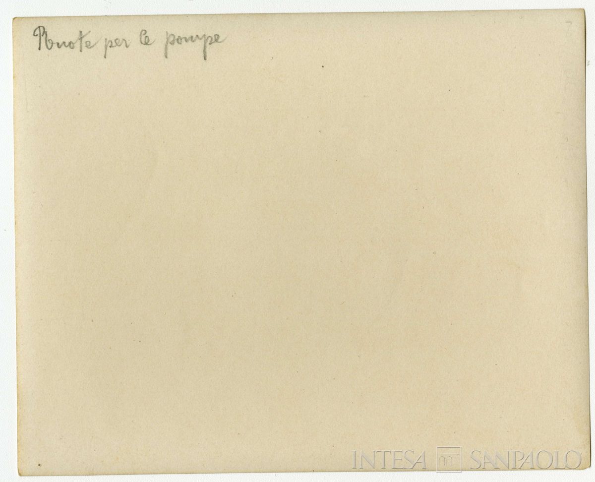 Miniera di Frongoch: ruote per le pompe, 1898-1901 (Bernardino Nogara), verso