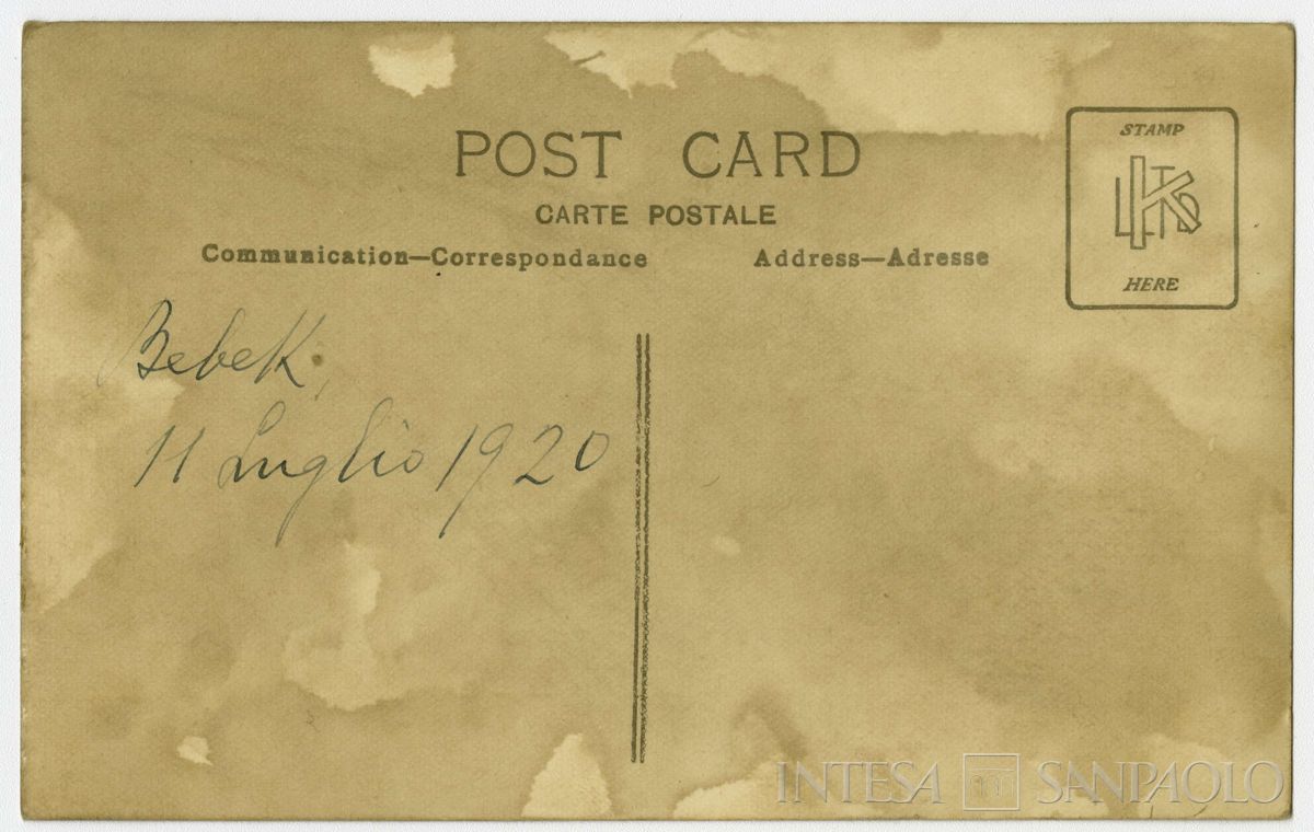 Bernardino Nogara nel quartiere Bebek di Costantinopoli con persone non identificate, 11 luglio 1920 (fotografo sconosciuto), verso