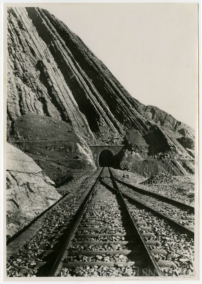 Ferrovia trans-iraniana: linea nord Bender Chah-Téhéran e linea sud Bender Chahpuor-Téhéran, metà anni 1920 (fotografo sconosciuto)