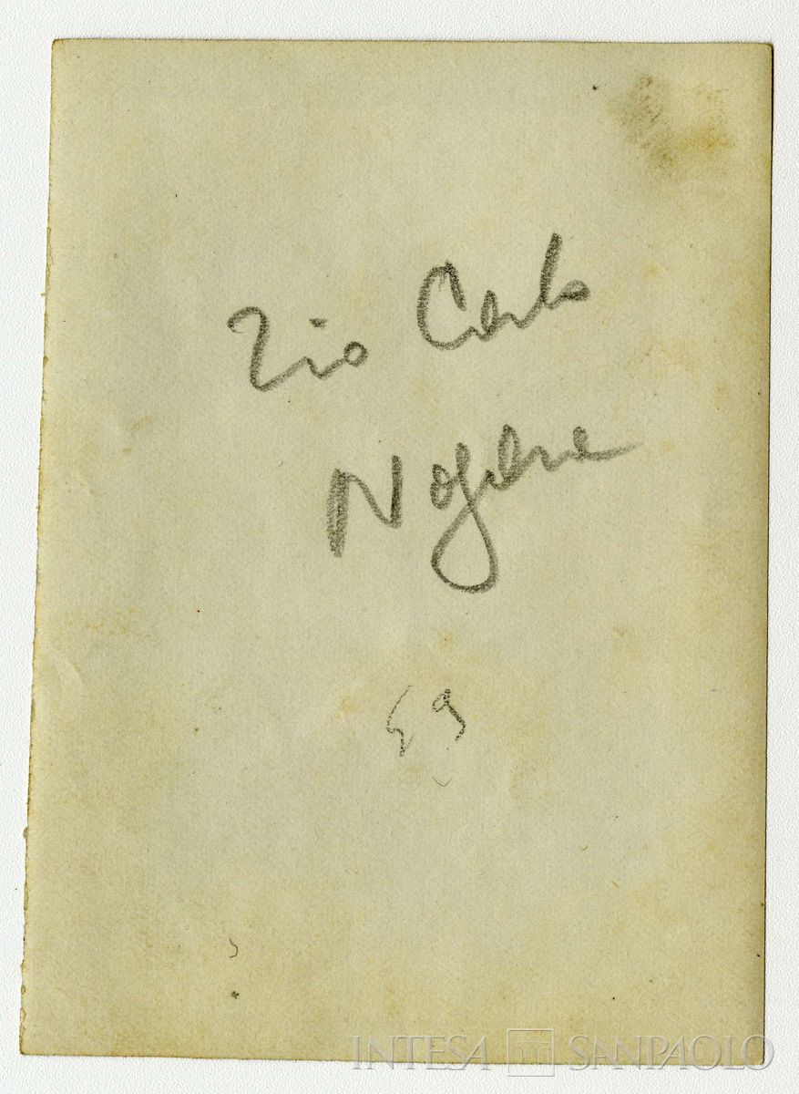 Nogara Carlo ritratto all'aperto, anni 1910 (fotografo sconosciuto), verso