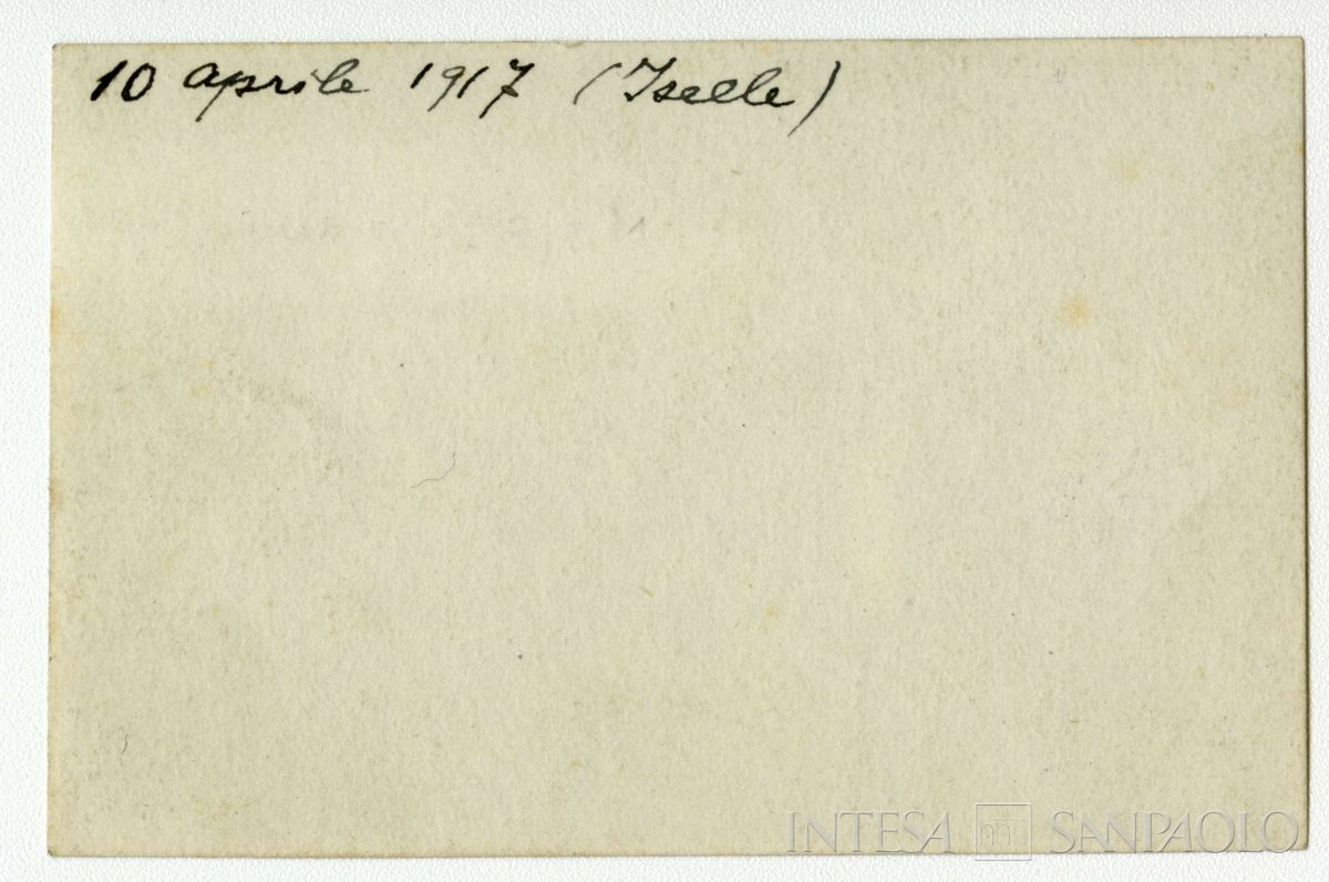 Nogara Bernardino con persone non identificate al confine di stato Iselle, 10 aprile 1917 (fotografo sconosciuto), verso