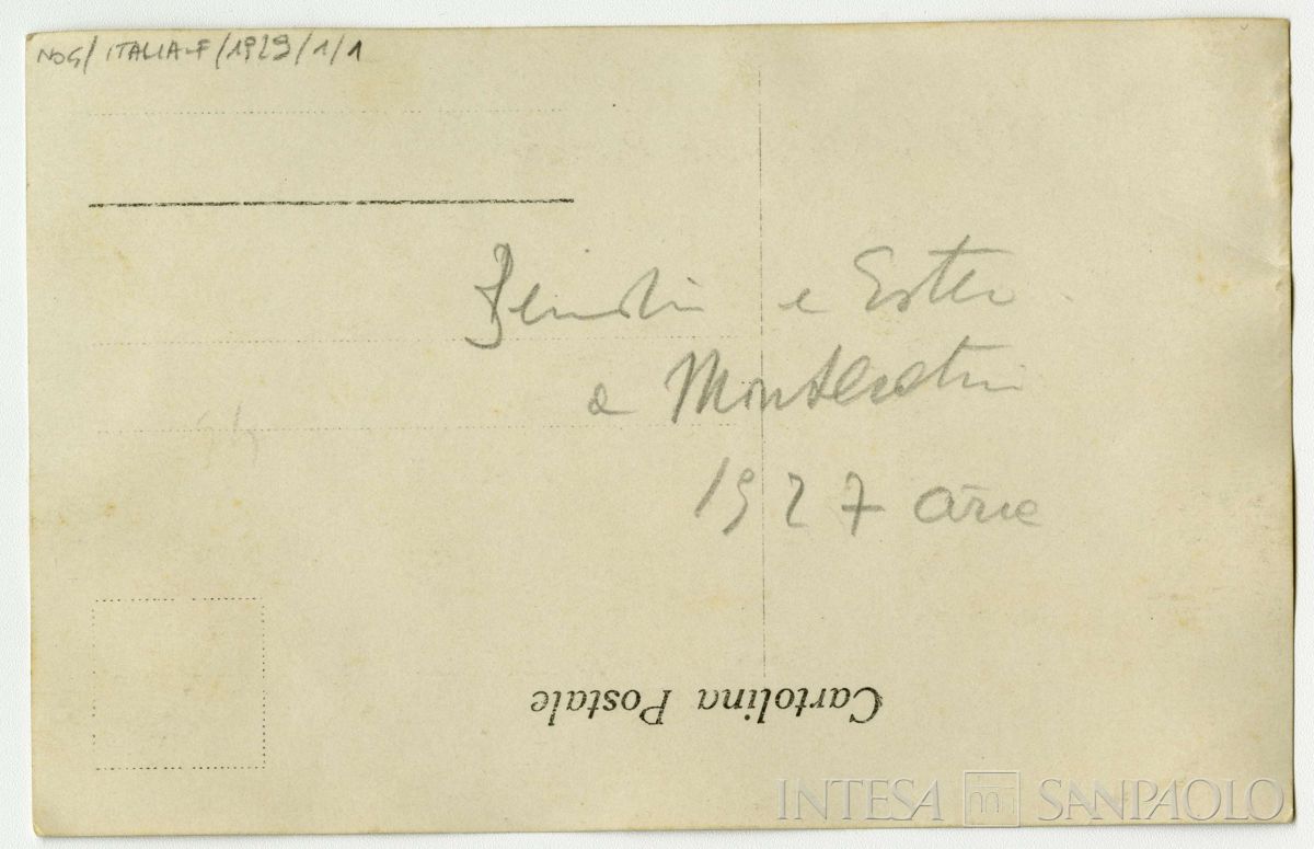 Nogara Bernardino e Ester a Montecatini Terme, 20 luglio 1929 (Goiorani), verso