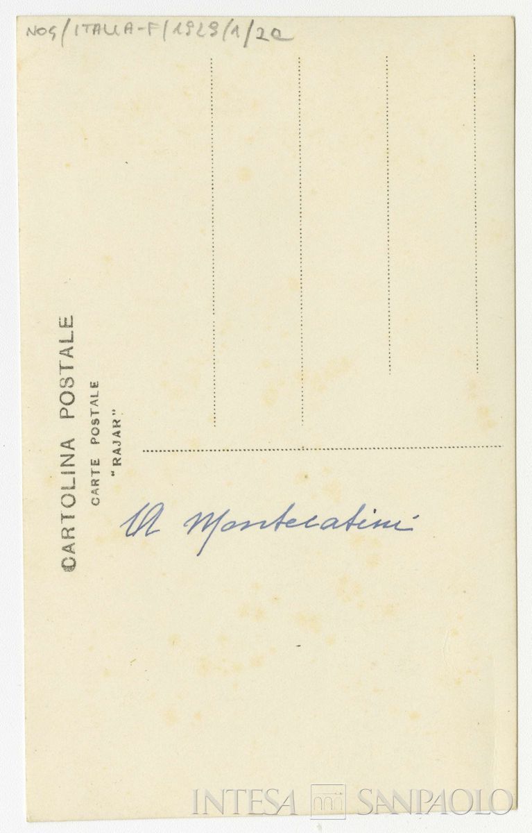 Nogara Bernardino e Ester a Montecatini Terme, 21 luglio 1929 (fotografo sconosciuto), verso