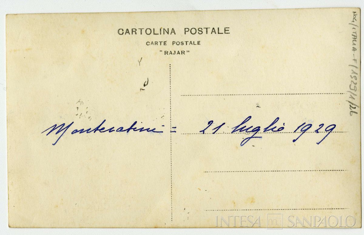 Nogara Bernardino e Ester a Montecatini Terme, 21 luglio 1929 (fotografo sconosciuto), verso