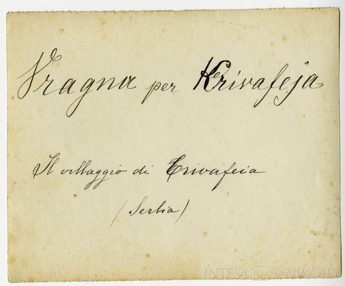 Villaggio di Crivafeia in Serbia, 1900 - 1910 (fotografo sconosciuto), verso