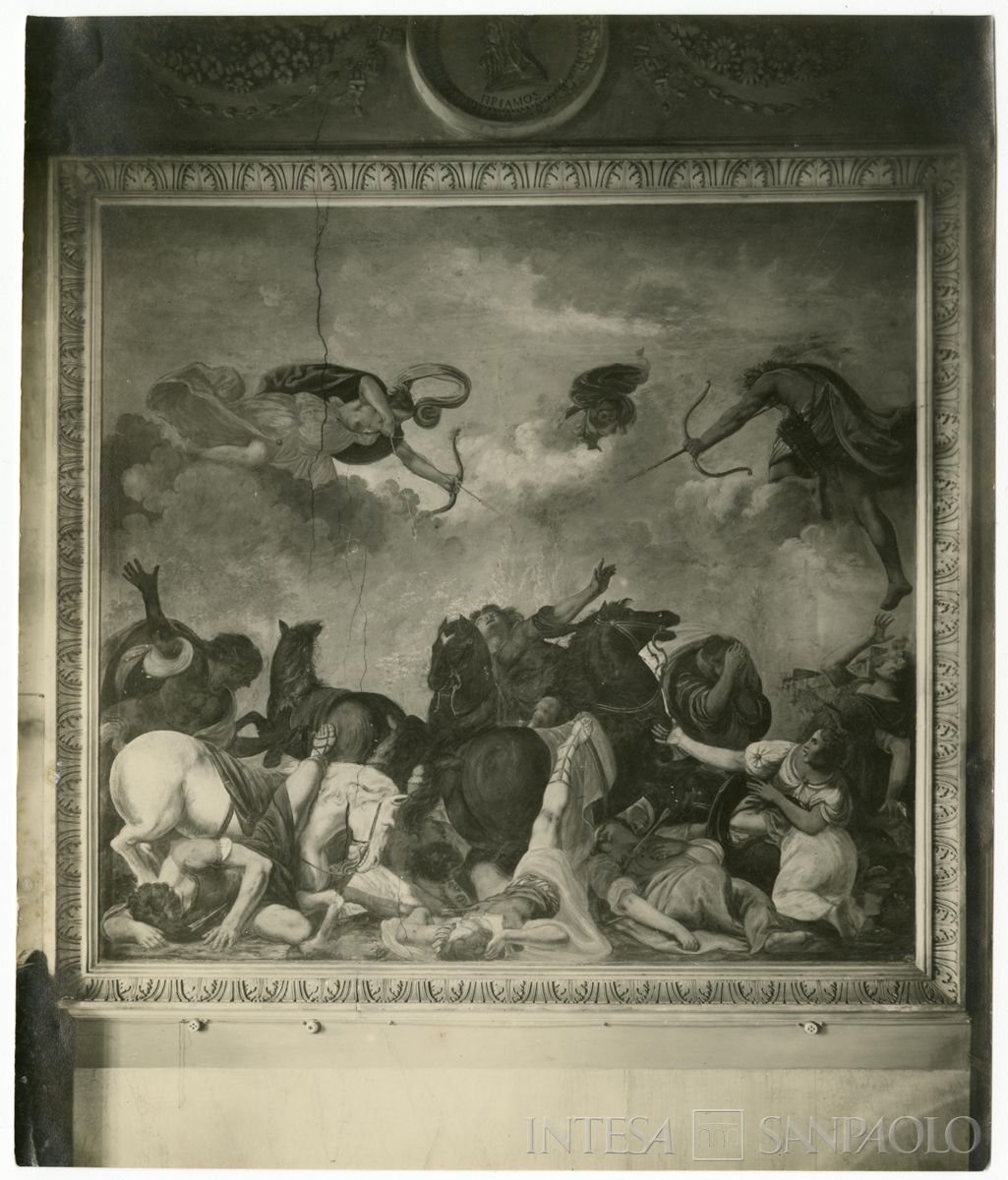 Palazzo Leoni Montanari, affresco "Apollo e Diana che saettano i figli di Niobe" di Giuseppe Alberti, 1929 (Foto Tapparo & Trentin)