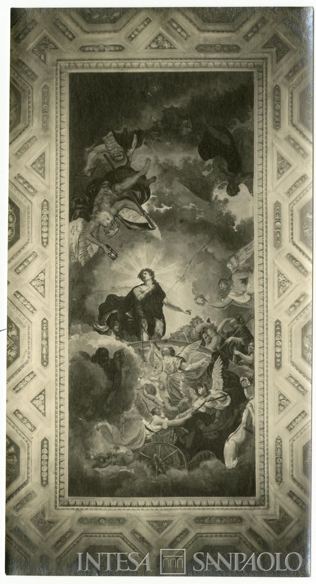 Palazzo Leoni Montanari, Salone d'Apollo, affresco "Il trionfo d'Apollo circondato dalle muse ed al cospetto di Saturno" di Giuseppe Alberti, 1929 (Foto Tapparo & Trentin)