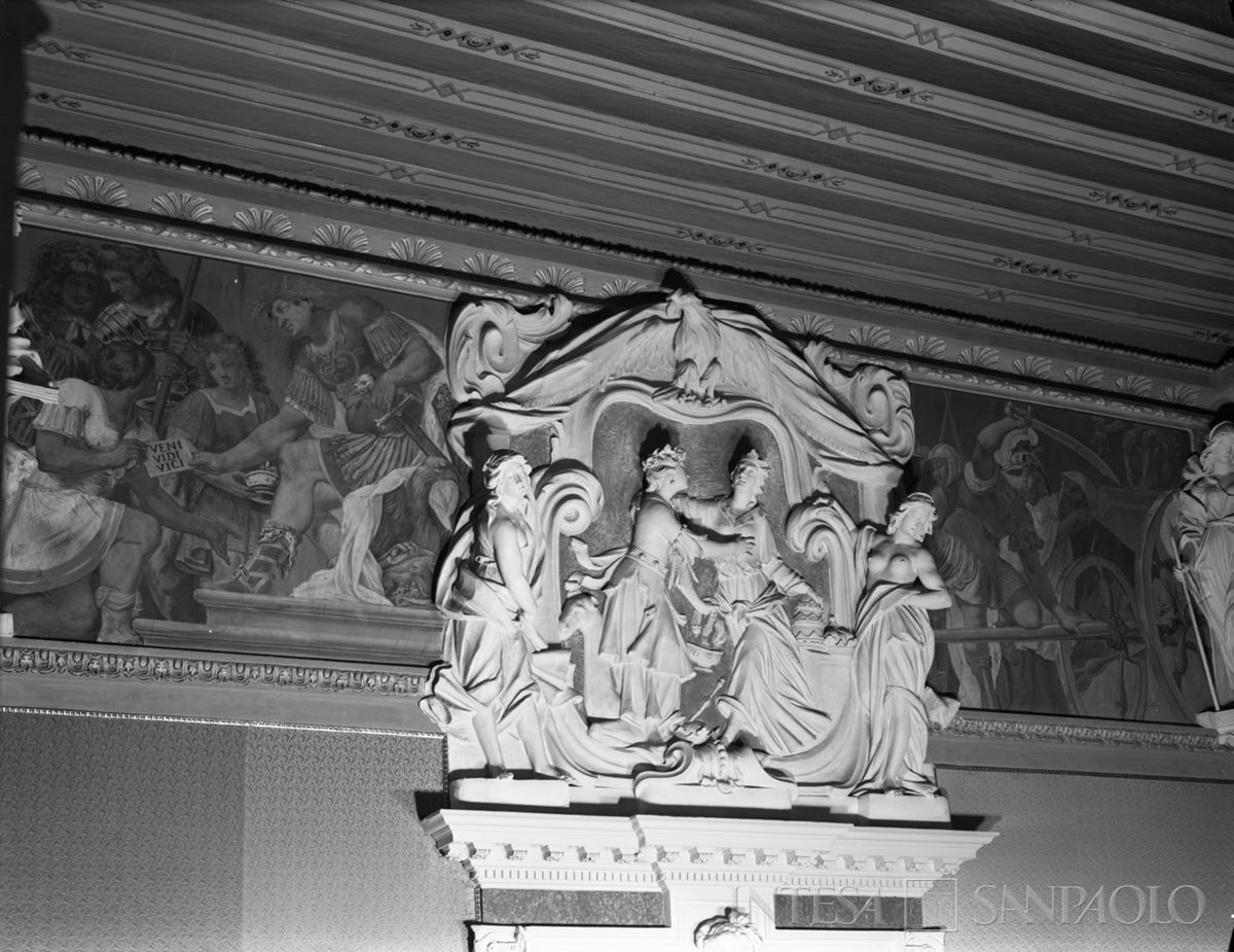 Palazzo Leoni Montanari, decorazioni della Sala dei Quattro Continenti, 1966 (Foto Tapparo & Trentin)