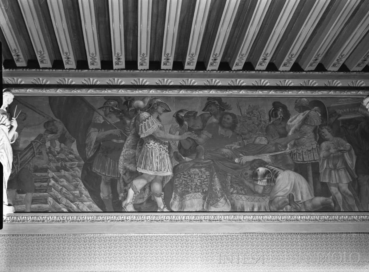 Palazzo Leoni Montanari, decorazioni della Sala dei Quattro Continenti, 1966 (Foto Tapparo & Trentin)