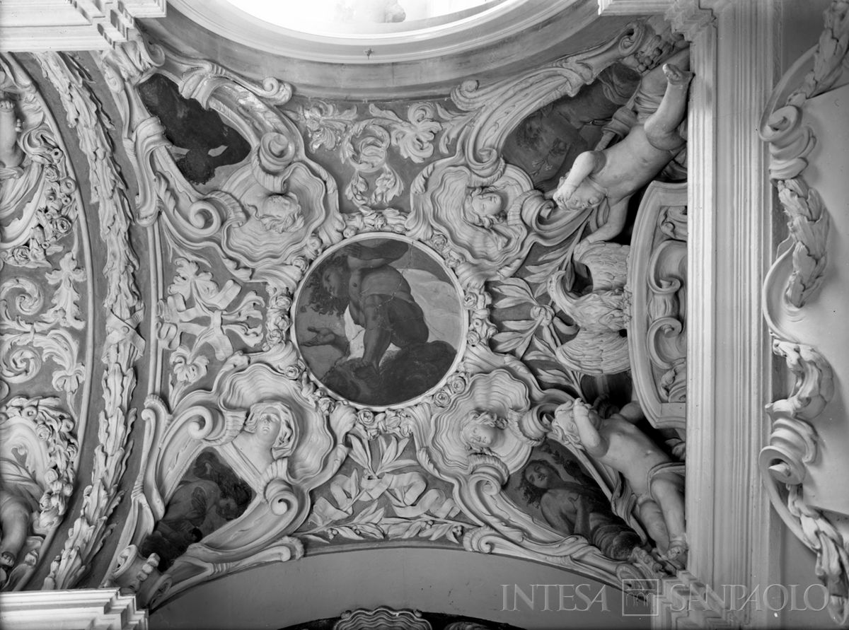 Palazzo Leoni Montanari, volta del pianerottolo dello scalone al piano terra, 1956-1976 (Foto Tapparo & Trentin)