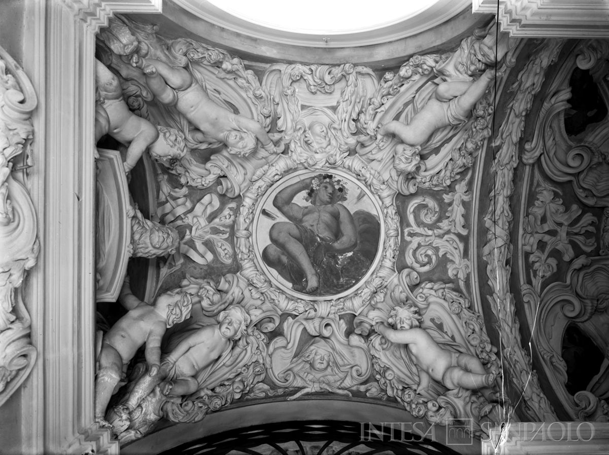 Palazzo Leoni Montanari, volta del pianerottolo dello scalone al piano terra, 1956-1976 (Foto Tapparo & Trentin)