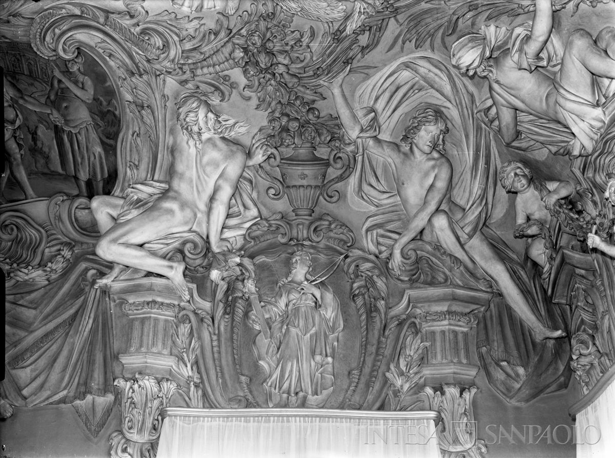 Palazzo Leoni Montanari, Galleria della Verità, particolare decorativo, 1956-1976 (Foto Tapparo & Trentin)