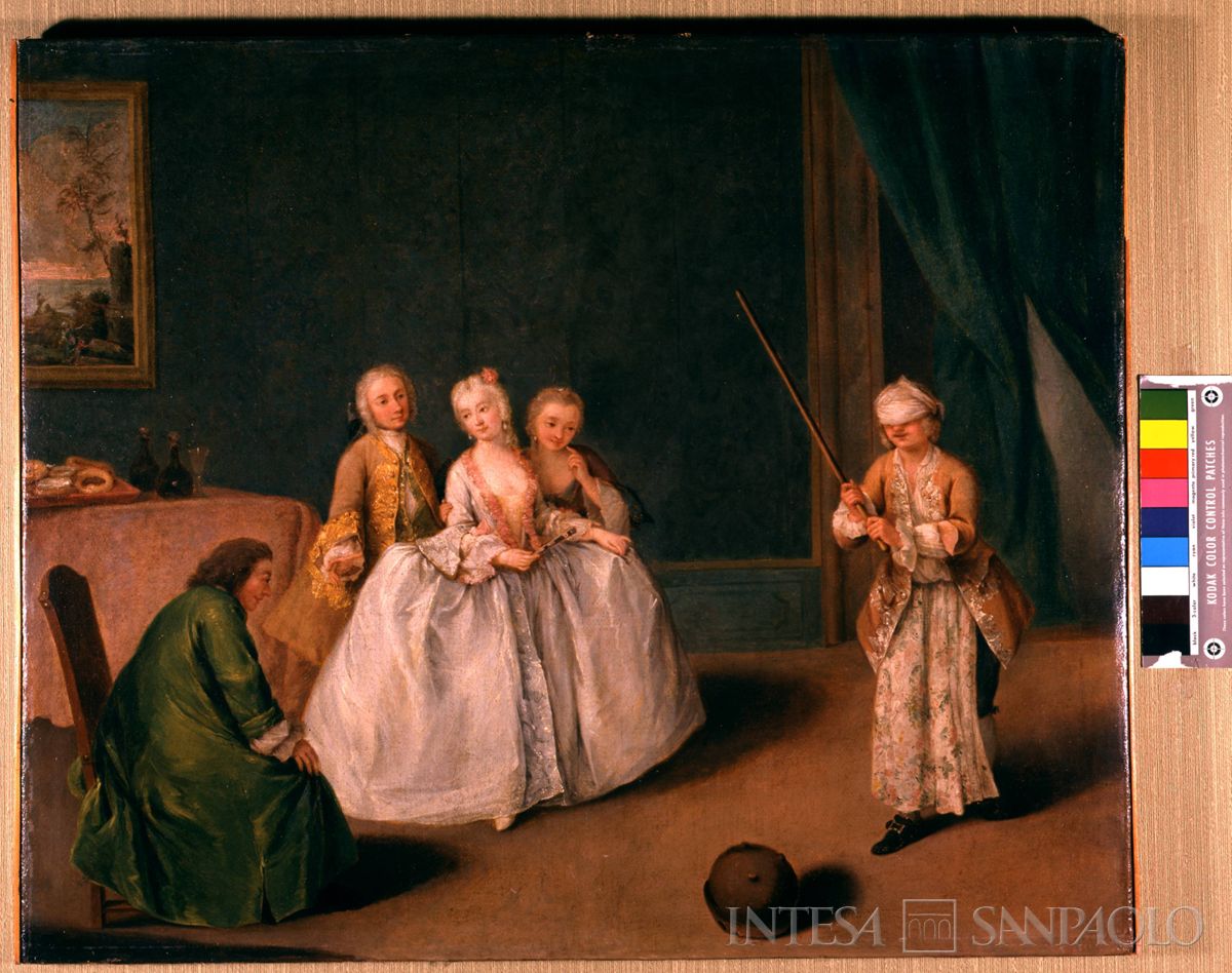 Palazzo Leoni Montanari, riproduzione de "Il gioco della pentola" di Pietro Longhi, post 1979 (Foto Tapparo & Trentin)