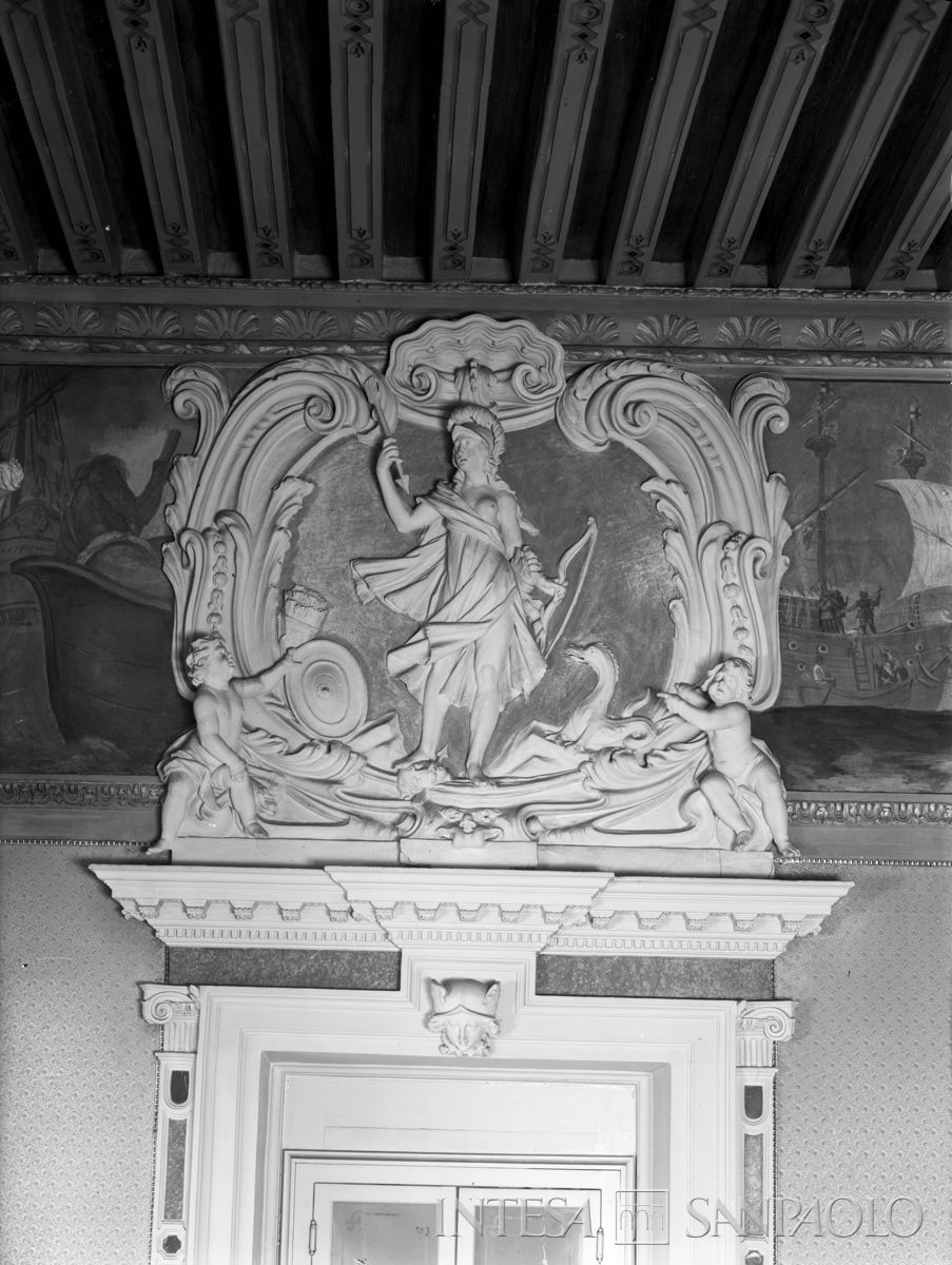 Palazzo Leoni Montanari, Sala dei Quattro Continenti, sovraporta raffigurante l'America, 1953-1976 (Foto Tapparo & Trentin)