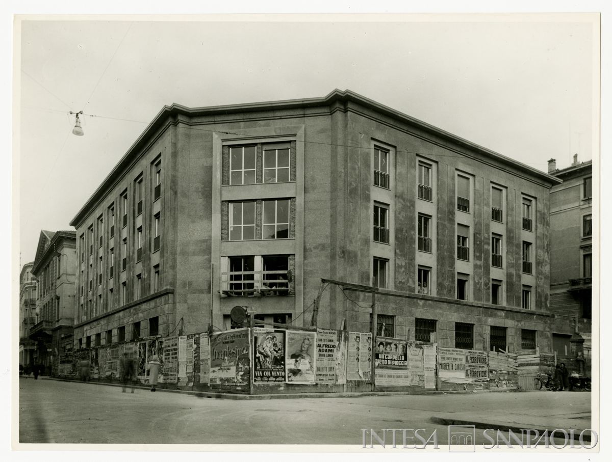 Cariplo, Sede di Bergamo in costruzione, 10 gennaio 1957 (Foto Wells)