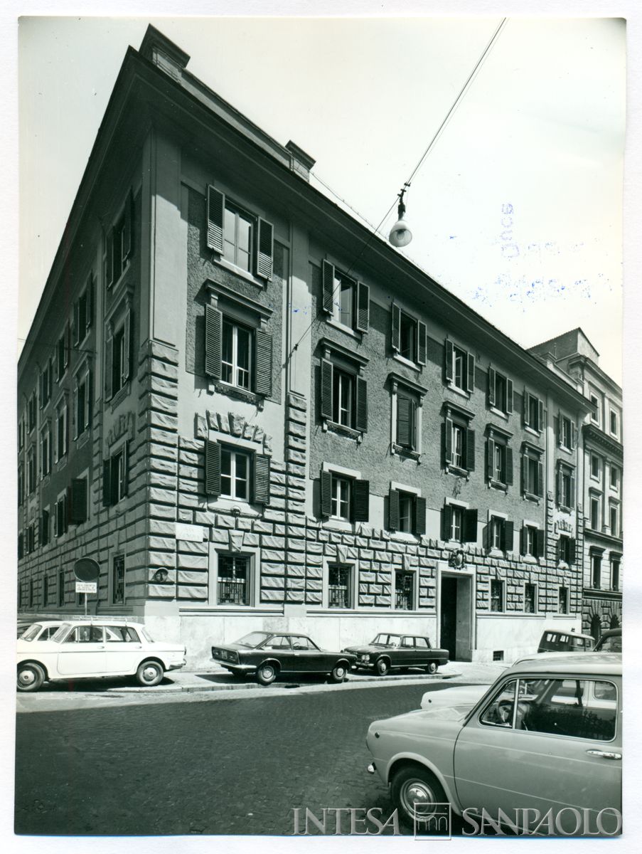 Roma, fronte su via Genova dell'edificio in ampliamento alla sede IMI di via IV Fontane, 22 maggio 1968 (Vasari)